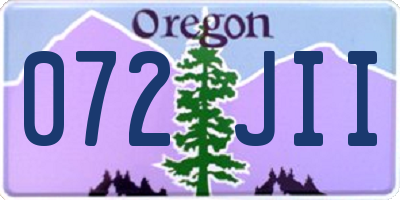 OR license plate 072JII