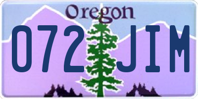 OR license plate 072JIM