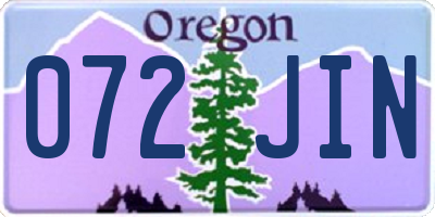 OR license plate 072JIN