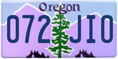 OR license plate 072JIO