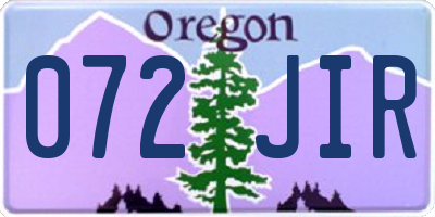 OR license plate 072JIR