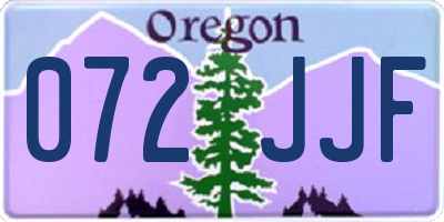 OR license plate 072JJF