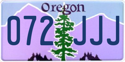 OR license plate 072JJJ