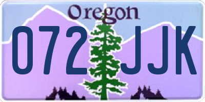 OR license plate 072JJK