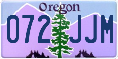 OR license plate 072JJM