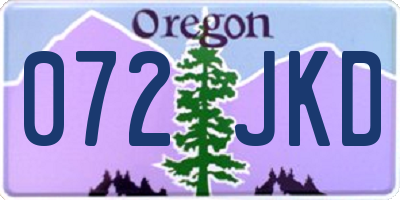 OR license plate 072JKD