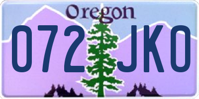 OR license plate 072JKO