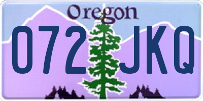 OR license plate 072JKQ