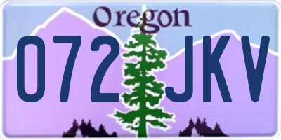 OR license plate 072JKV