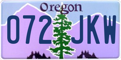 OR license plate 072JKW
