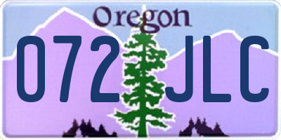 OR license plate 072JLC