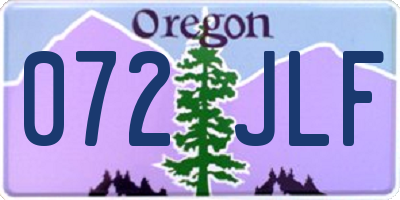 OR license plate 072JLF