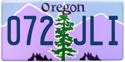OR license plate 072JLI