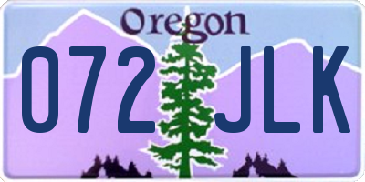OR license plate 072JLK