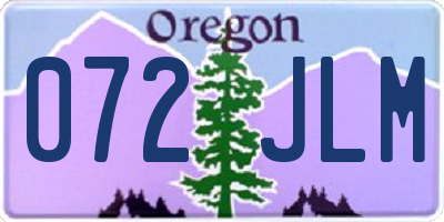OR license plate 072JLM