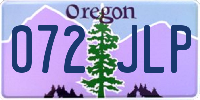 OR license plate 072JLP