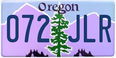 OR license plate 072JLR