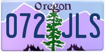 OR license plate 072JLS