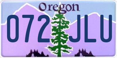 OR license plate 072JLU