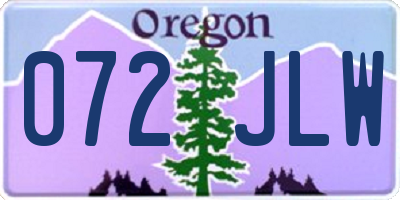 OR license plate 072JLW