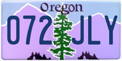 OR license plate 072JLY