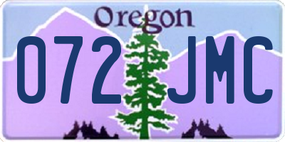 OR license plate 072JMC