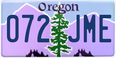 OR license plate 072JME