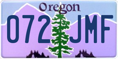 OR license plate 072JMF