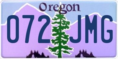 OR license plate 072JMG