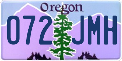 OR license plate 072JMH
