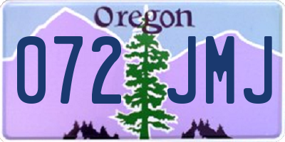 OR license plate 072JMJ