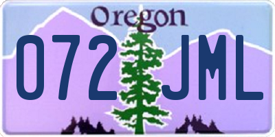 OR license plate 072JML