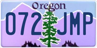 OR license plate 072JMP