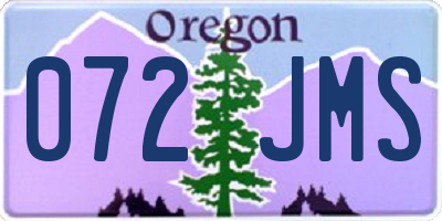 OR license plate 072JMS