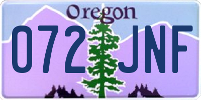 OR license plate 072JNF