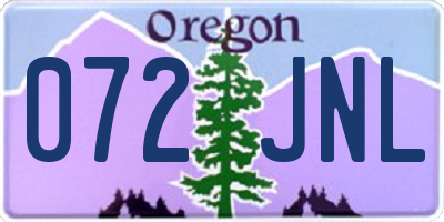 OR license plate 072JNL