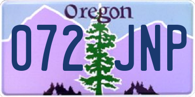 OR license plate 072JNP