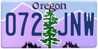 OR license plate 072JNW