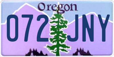 OR license plate 072JNY