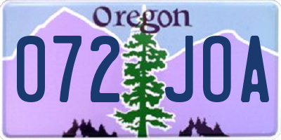 OR license plate 072JOA