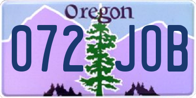OR license plate 072JOB