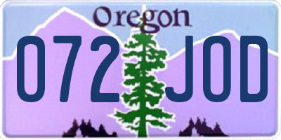 OR license plate 072JOD