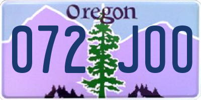 OR license plate 072JOO
