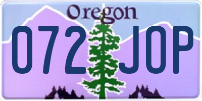 OR license plate 072JOP