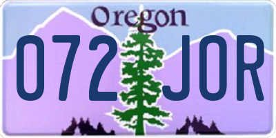 OR license plate 072JOR