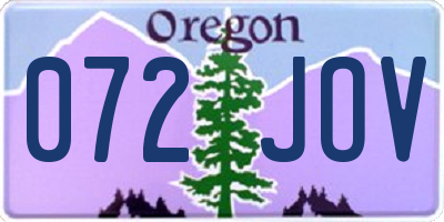 OR license plate 072JOV