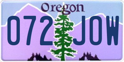 OR license plate 072JOW