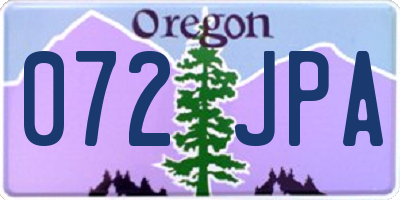 OR license plate 072JPA