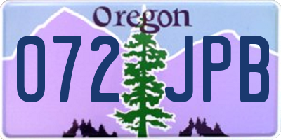OR license plate 072JPB
