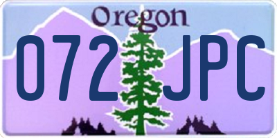 OR license plate 072JPC